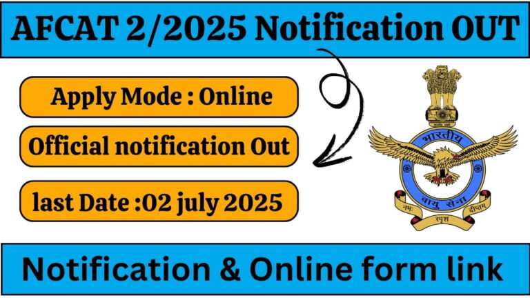 AFCAT 2/2025 Notification OUT